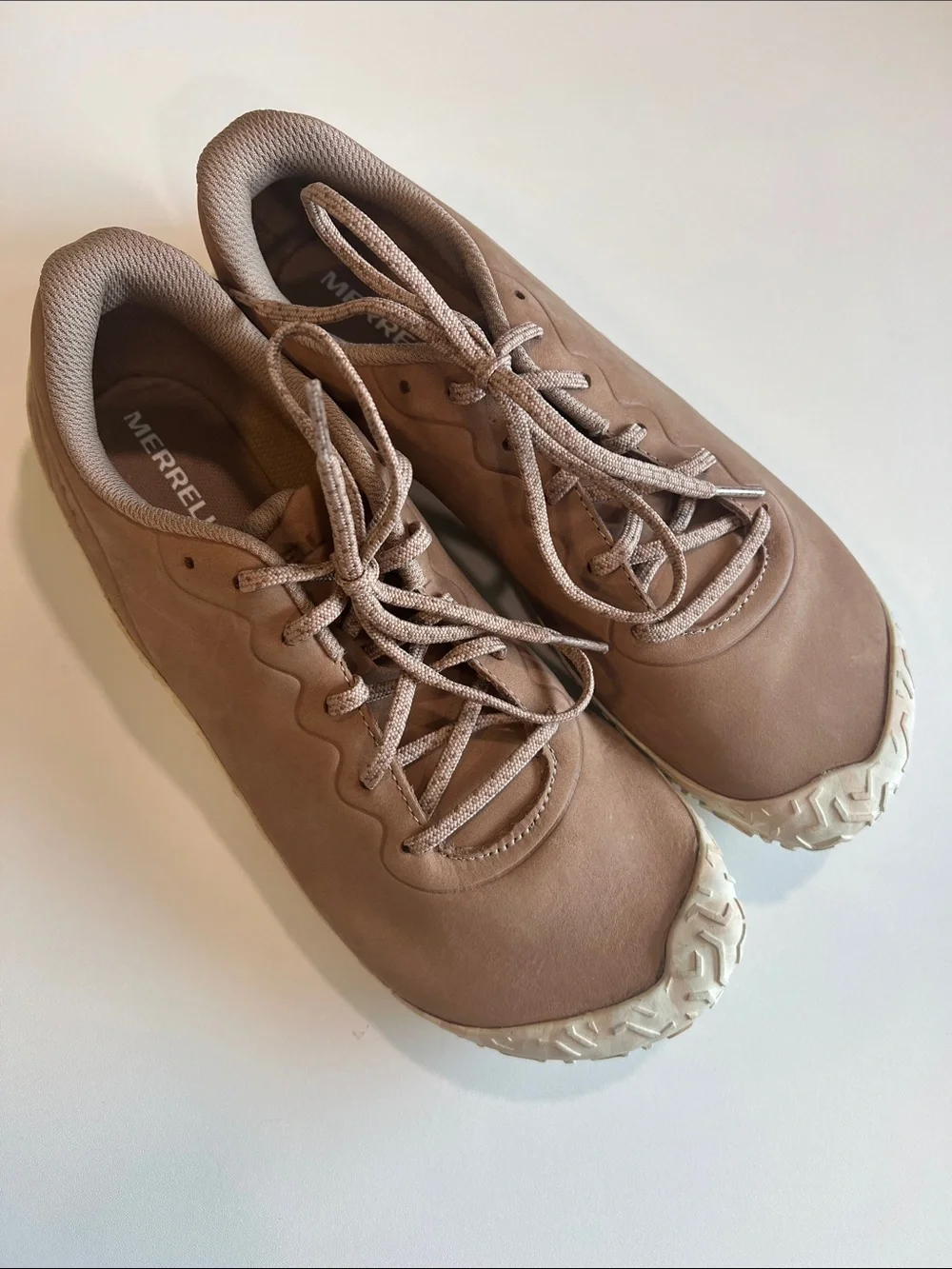 Merrell Vapor- 11, Taupe/Nude Lace-Up Trail Sneakers, Flat, Flexible Outdoor